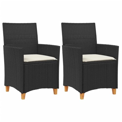 Homvdxl Gartenstuhl 2er Set Rattan Optik Outdoor Lounge Stuhl mit Kissen Wicker Relaxing Sessel Sitz für Terrasse Pool Hinterhof Rattan Armlehne Schwarz Homvdxl Gartenstuhl 2er Set Rattan Optik Outdoor Lounge Stuhl mit Kissen Wicker Relaxing Sessel Sitz für Terrasse Pool Hinterhof Rattan Armlehne Schwarz von Homvdxl