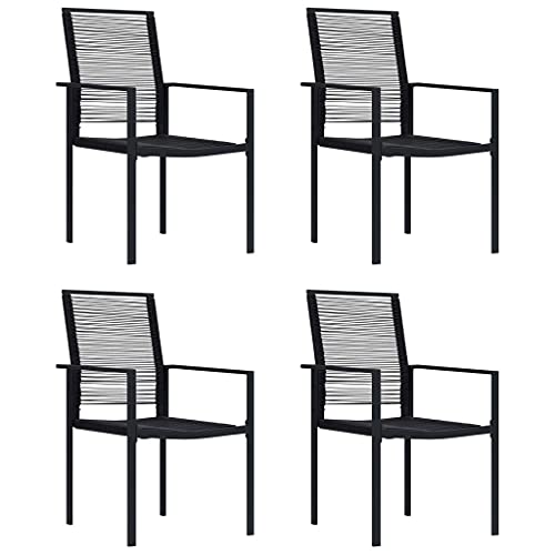 Homvdxl Gartenstuhl Hochlehner PE Rattan Optik Campingstuhl 4er Set 60x55x90cm von Homvdxl