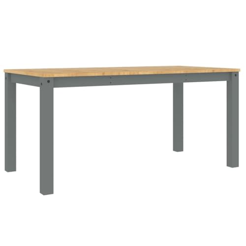 Homvdxl Holz Esstisch für 4-6 Personen, 160x80cm Kiefernholz Rechteckig Modern Küche Esszimmer Möbel Einheit, Grau von Homvdxl