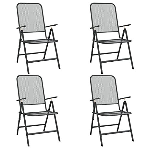 Homvdxl Klappbarer Liegestuhl 4er Set, 7 Positionen Liegestuhl Mesh Stil Metall Camping Garten Angeln Stuhl von Homvdxl