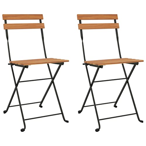Homvdxl Klappstühle Outdoor 2er Set Allwetter Bistrostühle mit Rückenlehne für Garten, Rasen, Hof und Strand - Dunkelbraun Homvdxl Klappstühle Outdoor 2er Set Allwetter Bistrostühle mit Rückenlehne für Garten, Rasen, Hof und Strand - Dunkelbraun von Homvdxl