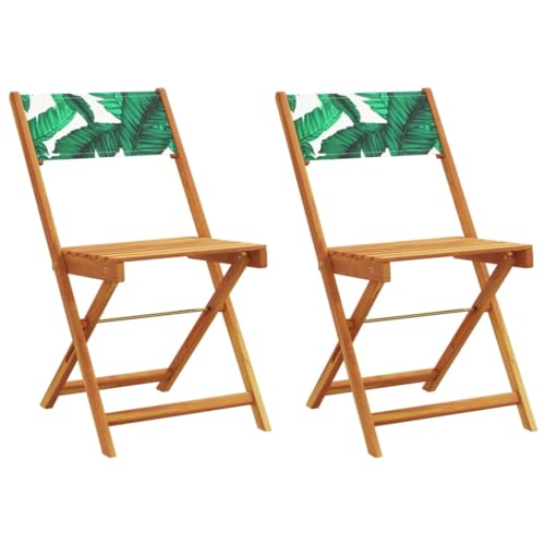Homvdxl Klappstuhl Outdoor 2er Set Einfacher Holz Garten Esszimmerstuhl Bistrostühle mit Rückenlehne für Terrasse Terrasse Balkon 41x52,5x80cm - Grün von Homvdxl