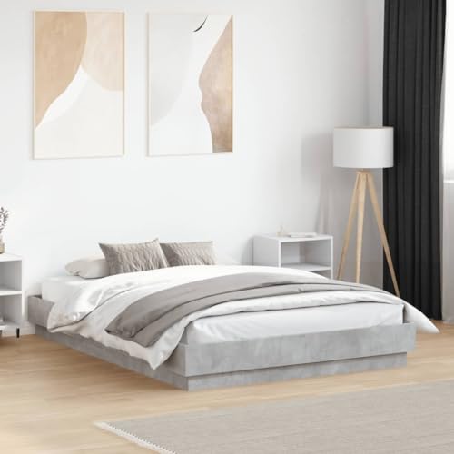 Homvdxl Kleines Doppelplattform-Bettgestell, 23 cm niedrige Bettrahmen, einfaches Design, Sperrholz-Lattenstütze, einfache Montage - 120 x 190 cm, Grau Homvdxl Kleines Doppelplattform-Bettgestell, 23 cm niedrige Bettrahmen, einfaches Design, Sperrholz-Lattenstütze, einfache Montage - 120 x 190 cm, Grau von Homvdxl