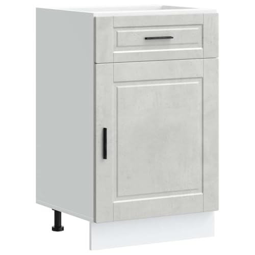 Homvdxl Küchenunterschrank, moderner Unterschrank mit Schublade, Tür und verstellbaren Füßen, für Wohnzimmer, Esszimmer, Bar, Grau - 50 x 46 x 81,5 cm Homvdxl Küchenunterschrank, moderner Unterschrank mit Schublade, Tür und verstellbaren Füßen, für Wohnzimmer, Esszimmer, Bar, Grau - 50 x 46 x 81,5 cm von Homvdxl