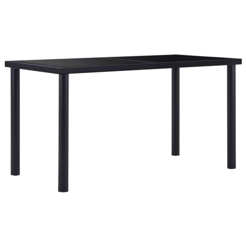 Homvdxl Moderner Glas-Esstisch, 140 x 70 cm, rechteckiger Tisch für 4-6 Personen, schwarze Metallbeine, Küche, Wohnzimmer, Esstisch für Zuhause, Büro, Lounge Homvdxl Moderner Glas-Esstisch, 140 x 70 cm, rechteckiger Tisch für 4-6 Personen, schwarze Metallbeine, Küche, Wohnzimmer, Esstisch für Zuhause, Büro, Lounge von Homvdxl