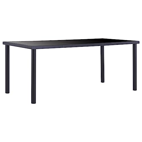 Homvdxl Moderner Glas-Esstisch, 180 x 90 cm, rechteckiger Tisch für 6-8 Personen, schwarze Metallbeine, Küche, Wohnzimmer, Esstisch für Zuhause, Büro, Lounge Homvdxl Moderner Glas-Esstisch, 180 x 90 cm, rechteckiger Tisch für 6-8 Personen, schwarze Metallbeine, Küche, Wohnzimmer, Esstisch für Zuhause, Büro, Lounge von Homvdxl