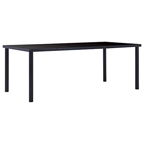 Homvdxl Moderner Glas-Esstisch, 200 x 100 cm, rechteckiger Tisch für 6-8 Personen, schwarze Metallbeine, Küche, Wohnzimmer, Esstisch für Zuhause, Büro, Lounge Homvdxl Moderner Glas-Esstisch, 200 x 100 cm, rechteckiger Tisch für 6-8 Personen, schwarze Metallbeine, Küche, Wohnzimmer, Esstisch für Zuhause, Büro, Lounge von Homvdxl