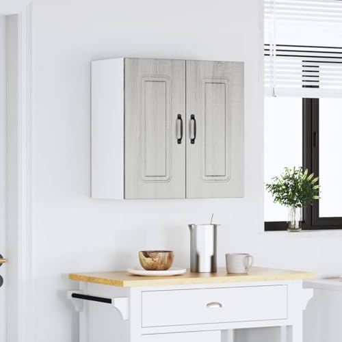 Homvdxl Moderner Küchenschrank 60x31x60 cm Kleine Hängeschränke mit 2 modernen Türen Einfache Badezimmerschränke mit 2 Etagen Regal für Wohnzimmer Büro - Grau+Eiche Homvdxl Moderner Küchenschrank 60x31x60 cm Kleine Hängeschränke mit 2 modernen Türen Einfache Badezimmerschränke mit 2 Etagen Regal für Wohnzimmer Büro - Grau+Eiche von Homvdxl