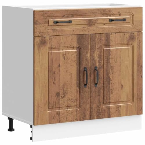 Homvdxl Moderner Küchenunterschrank 80 x 46 x 81,5 cm Modern Küchenunterschrank Aufbewahrungseinheit Groß & 2 Türen für Esszimmer Old Style von Homvdxl
