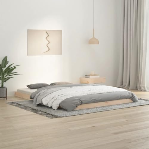 Homvdxl Niedriges Bettgestell, 9 cm Höhe, 140 x 200 cm, Doppelbett, Holz, Plattformbettrahmen für Schlafzimmer, Wohnzimmer, kein Boxspringbett erforderlich - Braun Homvdxl Niedriges Bettgestell, 9 cm Höhe, 140 x 200 cm, Doppelbett, Holz, Plattformbettrahmen für Schlafzimmer, Wohnzimmer, kein Boxspringbett erforderlich - Braun von Homvdxl