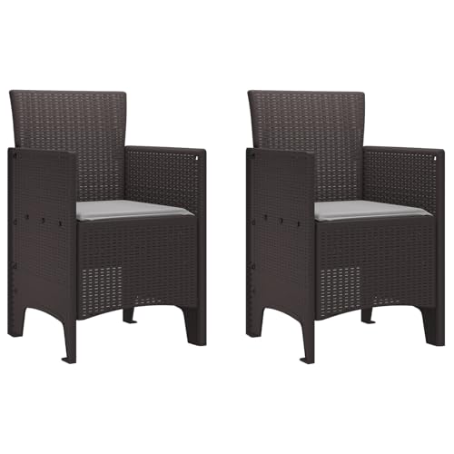 Homvdxl Outdoor Esszimmerstühle 2er Set Rattan Optik Terrasse Gartenstühle mit Kissen/Rückenlehne/Armlehnen für Garten/Rasen/Veranda/Hinterhof/Pool - Braun Homvdxl Outdoor Esszimmerstühle 2er Set Rattan Optik Terrasse Gartenstühle mit Kissen/Rückenlehne/Armlehnen für Garten/Rasen/Veranda/Hinterhof/Pool - Braun von Homvdxl