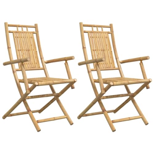 Homvdxl Outdoor Garten Klappstuhl 2 Set Bambus Lounge Stühle mit gebogener Rückenlehne für Picknick Garten Camping Angeln - 53x66x99cm Homvdxl Outdoor Garten Klappstuhl 2 Set Bambus Lounge Stühle mit gebogener Rückenlehne für Picknick Garten Camping Angeln - 53x66x99cm von Homvdxl