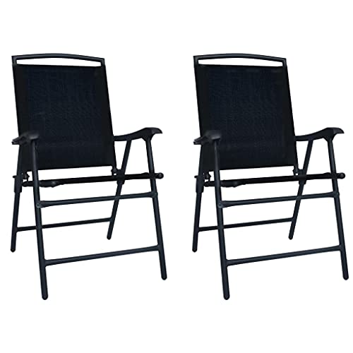 Homvdxl Outdoor Stuhl 2er Set Terrasse Klappbar Lounge Stuhl Rasen Terrasse Stuhl mit Netzrücken & Stahlrahmen für Garten Strand Camping 62 x 59 x 93 cm - Schwarz Homvdxl Outdoor Stuhl 2er Set Terrasse Klappbar Lounge Stuhl Rasen Terrasse Stuhl mit Netzrücken & Stahlrahmen für Garten Strand Camping 62 x 59 x 93 cm - Schwarz von Homvdxl