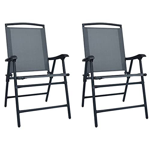 Homvdxl Outdoor Stuhl 2er Set Terrasse Klappbar Lounge Stuhl Rasen Terrassenstuhl mit Netzrücken & Stahlrahmen für Garten Strand Camping 62 x 59 x 93 cm - Grau Homvdxl Outdoor Stuhl 2er Set Terrasse Klappbar Lounge Stuhl Rasen Terrassenstuhl mit Netzrücken & Stahlrahmen für Garten Strand Camping 62 x 59 x 93 cm - Grau von Homvdxl