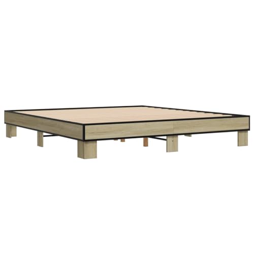 Homvdxl Plattform-Bettgestell, 180 x 200 cm, einfacher Lattenrost, einfache Montage, kein Boxspringbett erforderlich, für Wohnzimmer, Schlafzimmer, Kingsize-Bett, Braun Homvdxl Plattform-Bettgestell, 180 x 200 cm, einfacher Lattenrost, einfache Montage, kein Boxspringbett erforderlich, für Wohnzimmer, Schlafzimmer, Kingsize-Bett, Braun von Homvdxl