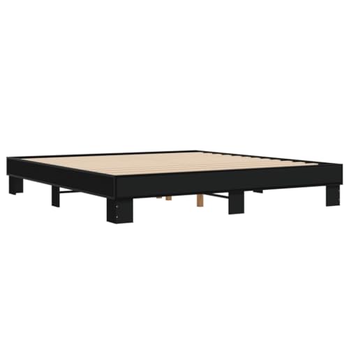 Homvdxl Plattform-Bettgestell, 180 x 200 cm, einfacher Lattenrost, einfache Montage, kein Boxspringbett erforderlich, für Wohnzimmer, Schlafzimmer, Kingsize-Bett, Schwarz Homvdxl Plattform-Bettgestell, 180 x 200 cm, einfacher Lattenrost, einfache Montage, kein Boxspringbett erforderlich, für Wohnzimmer, Schlafzimmer, Kingsize-Bett, Schwarz von Homvdxl