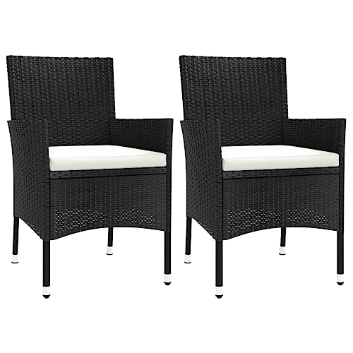 Homvdxl Rattan-Optik Garten Terrasse Stuhl 2er Set Liegestühle für Camping, Strandpicknicks und Outdoor Party, Schwarz von Homvdxl