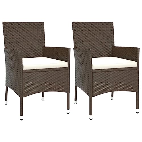 Homvdxl Rattan-Optik Garten Terrasse Stuhl 2er Set Liegestühle für Camping, Strandpicknicks und Party im Freien, Braun von Homvdxl