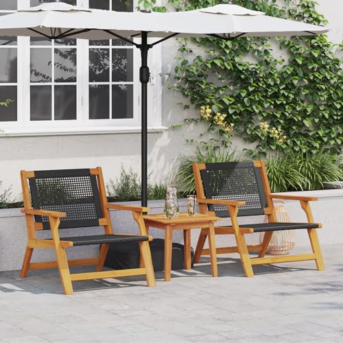 Homvdxl Rattan Optik Stuhl 2er Set Breite Sitzfläche Garten Esszimmerstuhl mit Rückenlehne Armlehne für Terrasse Terrasse Balkon Massivholz - Schwarz Homvdxl Rattan Optik Stuhl 2er Set Breite Sitzfläche Garten Esszimmerstuhl mit Rückenlehne Armlehne für Terrasse Terrasse Balkon Massivholz - Schwarz von Homvdxl