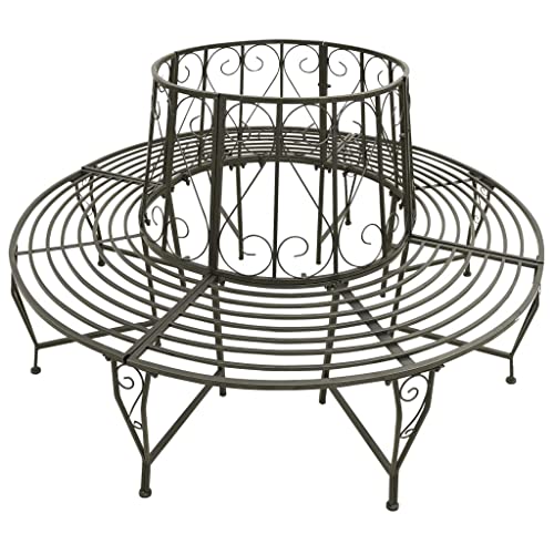 Homvdxl Runde Baumbank aus Metall, 160 cm, 360 ° Outdoor-Sitz für Garten, Terrasse, wetterbeständige Stahlumrandung, dekorative runde Bank Homvdxl Runde Baumbank aus Metall, 160 cm, 360 ° Outdoor-Sitz für Garten, Terrasse, wetterbeständige Stahlumrandung, dekorative runde Bank von Homvdxl