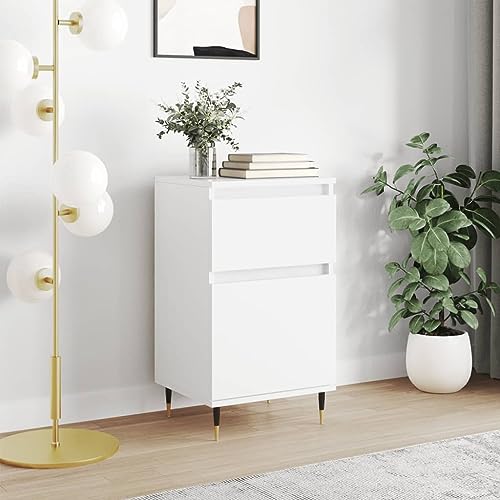 Homvdxl Schmaler Beistellschrank Sideboard Aufbewahrungsschrank mit Türschrank und Schublade für Esszimmer, Küche, Wohnzimmer, Flur (Weiß) von Homvdxl