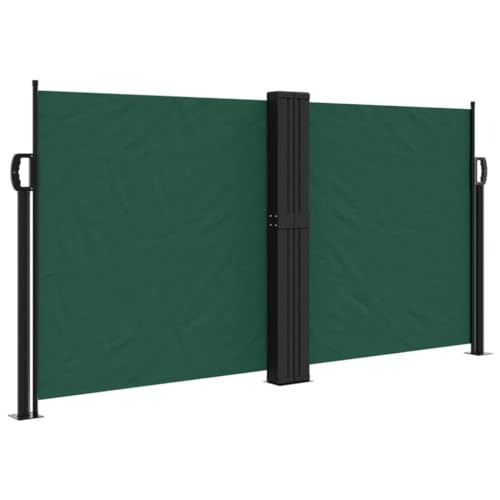 Homvdxl Seitenmarkise Ausziehbar 1200x120cm Extra Breit Outdoor Seitenmarkise, Doppelseitig Wasserdicht Faltbar Sichtschutz Polyester Stoff Raumteiler für Terrasse Garten und Terrasse, Grün von Homvdxl