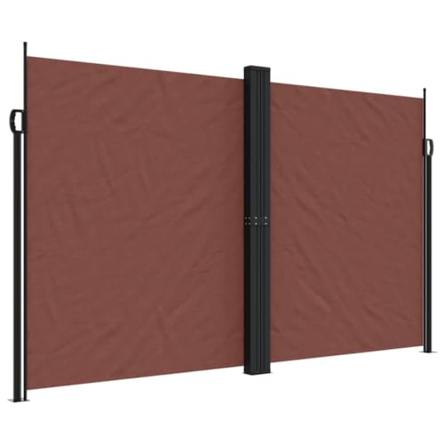 Homvdxl Seitenmarkise Ausziehbar 1200x200cm Extra Breit Outdoor Seitenmarkise, Doppelseitig Wasserdicht Faltbar Sichtschutz Polyester Stoff Raumteiler für Terrasse Garten und Terrasse, Braun von Homvdxl