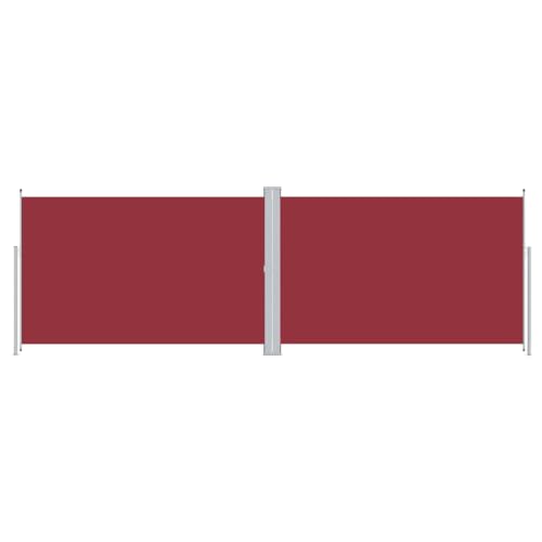 Homvdxl Seitenmarkise Ausziehbar 600x200cm Outdoor Seitenmarkise 2 Paneele Bildschirme UV-beständig Faltbar Sichtschutz Polyester Stoff Raumteiler für Terrasse Garten und Terrasse, Rot von Homvdxl