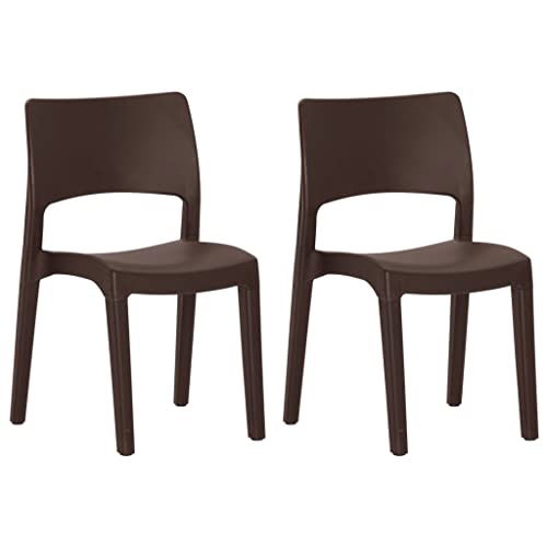 Homvdxl Simple Liegestuhl 2er Set, 50 x 51 x 82 cm, PP Camping Garten Angelstuhl, leicht, volle Rückenlehne, Mokka von Homvdxl