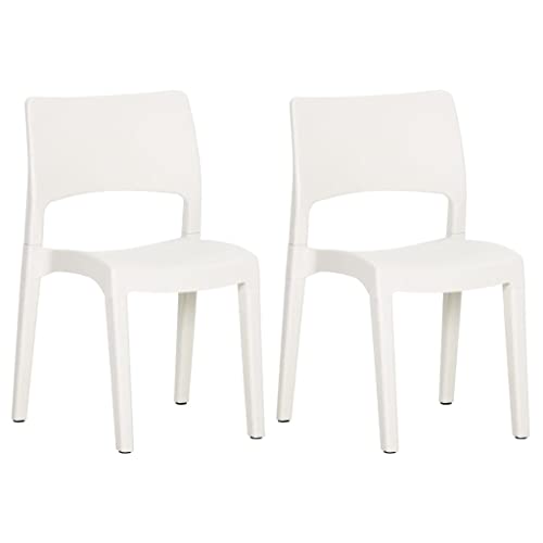 Homvdxl Simple Liegestuhl 2er Set, 50 x 51 x 82 cm, PP Camping Garten Angelstuhl, leicht, volle Rückenlehne, Weiß von Homvdxl