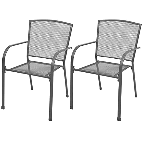Homvdxl Stapelbare Gartenstühle | 2er Set | Stahlgestell | Outdoor & Gartenstühle | mit Kopfstütze & Armlehne | Einfach Homvdxl Stapelbare Gartenstühle | 2er Set | Stahlgestell | Outdoor & Gartenstühle | mit Kopfstütze & Armlehne | Einfach von Homvdxl