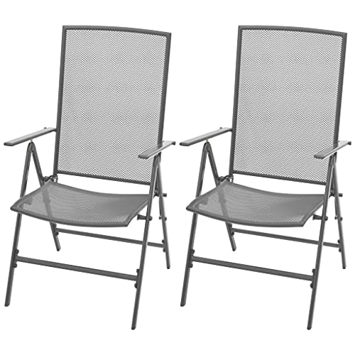 Homvdxl Stapelbare Gartenstühle | 2er Set | Stahlrahmen | Outdoor & Garten Sonnenliegen | Liegestühle & Klappstuhl mit Kopfstütze & Armlehne | Liege von Homvdxl
