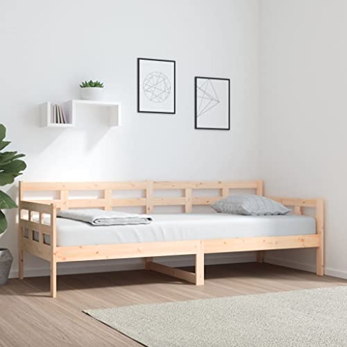 Homvdxl Tagesbett Holz mit Kopfteil 80x200 cm Gästebett Schlafsofa für Erwachsene & Jugendliche ohne Matratze Braun von Homvdxl
