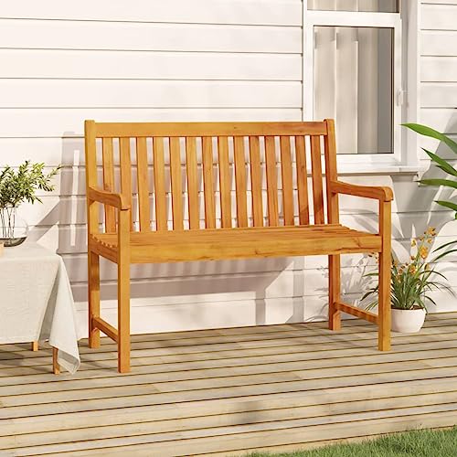 Homvdxl Terrassen-Holzbank, Allwetter-Bank mit Armlehne aus Akazienholz, Liebessitz für Veranda, Hinterhof, Rasen, Garten, Pool, Deck – 110 x 55,5 x 90 cm Homvdxl Terrassen-Holzbank, Allwetter-Bank mit Armlehne aus Akazienholz, Liebessitz für Veranda, Hinterhof, Rasen, Garten, Pool, Deck – 110 x 55,5 x 90 cm von Homvdxl