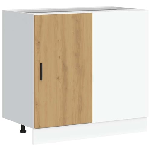 Homvdxl Unterschrank Sideboard Küchenschrank Schrank Einzeltür 86 x 46 x 81,5 cm Verstellbare Füße Moderner Stil Wohnzimmer Natur von Homvdxl