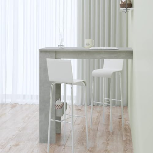 Homvdxl Wand-Bartisch - Hängender Esstisch für Küche oder Bar - Wandmontierter Bartisch mit Regalen - Rustikales Grau Homvdxl Wand-Bartisch - Hängender Esstisch für Küche oder Bar - Wandmontierter Bartisch mit Regalen - Rustikales Grau von Homvdxl