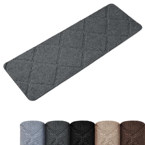Homwiz Treppenstufen Matten, Stufenmatten Selbstklebend Innen 15 Stück, Treppenstufen Antirutsch Zuschneidbar Wiederverwendbar für Schützen Sie Haustiere, Senioren Kinder (Dunkelgrau, 55cm x 19cm) von Homwiz
