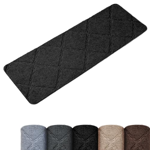 Homwiz Treppenstufen Matten, Selbstklebende Stufenmatten Innen 15 Stück, Treppenstufen Antirutsch Zuschneidbar Wiederverwendbar für Schützen Sie Haustiere, Senioren Kinder (Schwarz, 55 cm x 19 cm) von Homwiz