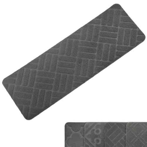 Homwiz Treppenstufen Matten, Stufenmatten Selbstklebend Innen 15 Stück, Treppenstufen Antirutsch Zuschneidbar Wiederverwendbar für Schützen Sie Haustiere, Senioren Kinder (Dunkelgrau, 55x19 cm) von Homwiz
