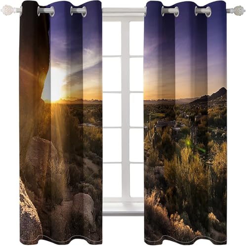 Homxi 2er Pack Abdunkelnde Vorhänge Kinder,2 x 214W x 183H cm,Schlafzimmer Vorhänge Modern Set mit Ösen Berg und Sonnenlandschaft Lila Braun Gardine Vorhang für Küchen Homxi 2er Pack Abdunkelnde Vorhänge Kinder,2 x 214W x 183H cm,Schlafzimmer Vorhänge Modern Set mit Ösen Berg und Sonnenlandschaft Lila Braun Gardine Vorhang für Küchen von Homxi