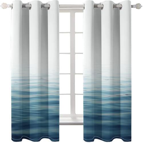 Homxi 2er Pack Blickdicht Gardinen,2 x 86W x 160H cm,Schlafzimmer Vorhänge mit Ösen Meereslandschaft Vorhang für Schlafzimmer Modern Weiß Blau Homxi 2er Pack Blickdicht Gardinen,2 x 86W x 160H cm,Schlafzimmer Vorhänge mit Ösen Meereslandschaft Vorhang für Schlafzimmer Modern Weiß Blau von Homxi