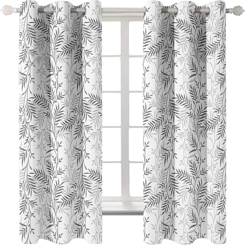 Homxi 2er Pack Vorhänge Blickdicht Jugendzimmer,2 x 102W x 183H cm,Vorhang Ösenringe Baumzweige und Blätter Vorhang für Küchen Grau Homxi 2er Pack Vorhänge Blickdicht Jugendzimmer,2 x 102W x 183H cm,Vorhang Ösenringe Baumzweige und Blätter Vorhang für Küchen Grau von Homxi