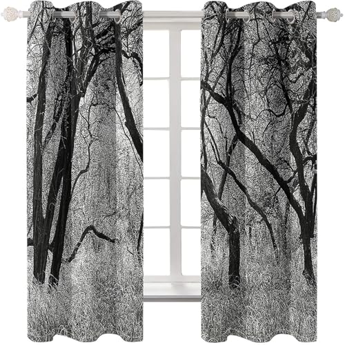 Homxi 2er Pack Vorhang Blickdicht Schlafzimmer,2 x 214W x 244H cm,Gardinen Ösen Küche Bäume Landschaft Grau Schwarz Vorhänge Modern Wohnzimmer Homxi 2er Pack Vorhang Blickdicht Schlafzimmer,2 x 214W x 244H cm,Gardinen Ösen Küche Bäume Landschaft Grau Schwarz Vorhänge Modern Wohnzimmer von Homxi