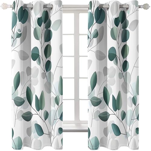 Homxi 2er Pack Vorhang Kinder Blickdicht,2 x 96W x 214H cm,Ösenvorhang Gardine Baumzweige und Blätter Vorhänge für Wohnzimmer Grün Homxi 2er Pack Vorhang Kinder Blickdicht,2 x 96W x 214H cm,Ösenvorhang Gardine Baumzweige und Blätter Vorhänge für Wohnzimmer Grün von Homxi