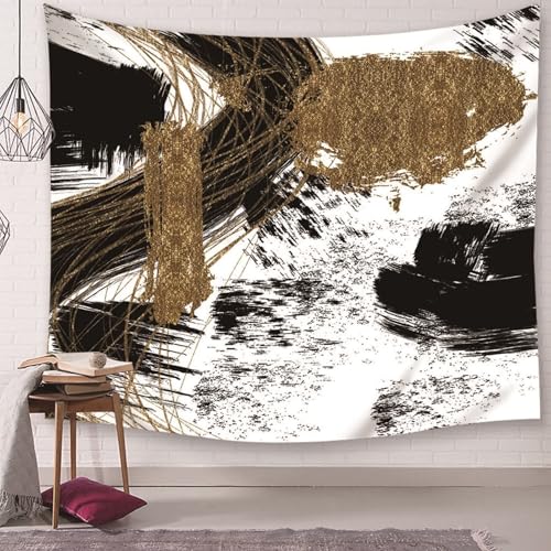 Homxi Aesthetic Room Decor Wandteppich 350 x 256 CM,Room Decor Tapestry Polyester Abstraktes Muster Schwarz Gold Room Decor Tapestry Homxi Aesthetic Room Decor Wandteppich 350 x 256 CM,Room Decor Tapestry Polyester Abstraktes Muster Schwarz Gold Room Decor Tapestry von Homxi