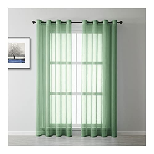 Homxi Balkon Vorhang Außen Transparent 2er Set 2 x 137Wx214L cm,Voile Gardinen Halbtransparent Grün Einfarbig Vorhänge Ösen Homxi Balkon Vorhang Außen Transparent 2er Set 2 x 137Wx214L cm,Voile Gardinen Halbtransparent Grün Einfarbig Vorhänge Ösen von Homxi