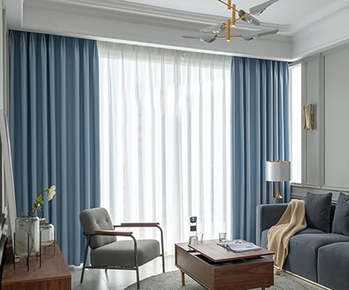 Homxi Blickdichte Gardinen Set 2er Set,2 x 107W x 229H cm,Gardinen Blickdicht Hellblau Einfarbig Gardinen Ösen Homxi Blickdichte Gardinen Set 2er Set,2 x 107W x 229H cm,Gardinen Blickdicht Hellblau Einfarbig Gardinen Ösen von Homxi