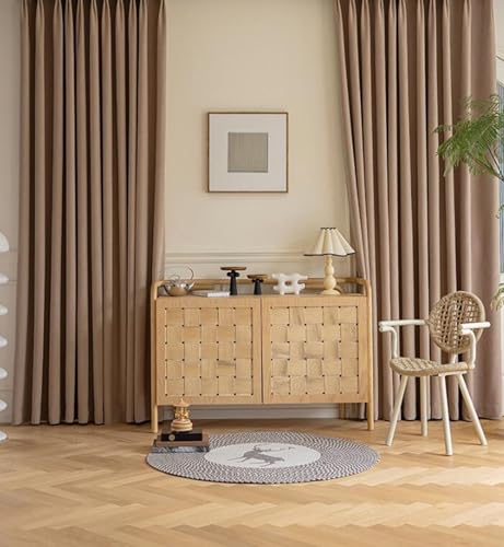 Homxi Blickdichter Vorhang Kinder 2er Set,2 x 132W x 115H cm,Vorhang Blickdicht Esszimmer Khaki Einfarbig mit Blattmuster Ösen Vorhang Homxi Blickdichter Vorhang Kinder 2er Set,2 x 132W x 115H cm,Vorhang Blickdicht Esszimmer Khaki Einfarbig mit Blattmuster Ösen Vorhang von Homxi