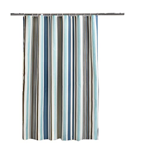 Homxi Duschvorhänge 100x200 Duschvorhang Polyester Waschbar Streifen Duschvorhang Antischimmel Waschbar Braun Grün Blau von Homxi