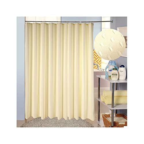 Homxi Duschvorhänge 200 x 200 Antischimmel Duschvorhang Polyester Rautenmuster Badvorhang Waschbar Gelb Beige von Homxi